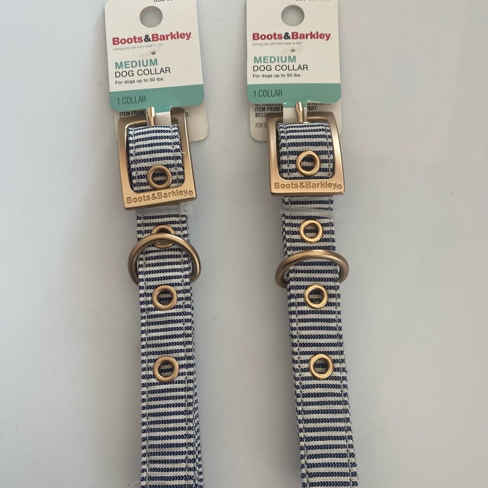 Boots & Barkley Navy and White Dog Collar